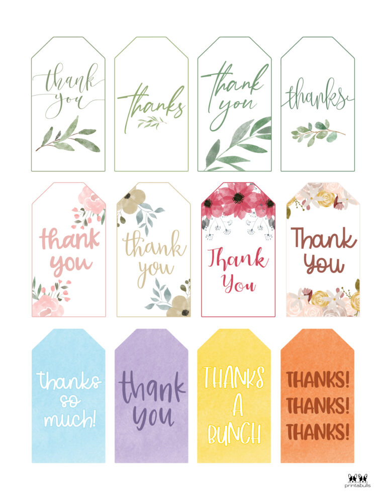 Free Printable Thank You Tags Tags Printabulk