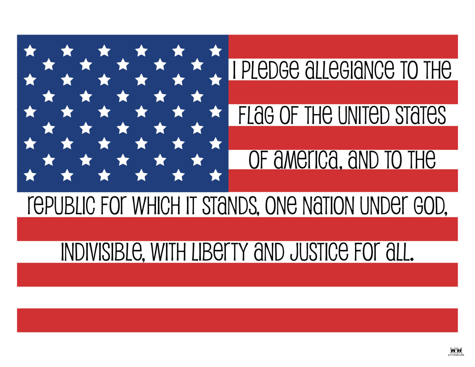 Pledge Of Allegiance Words Free Printables Printabulls