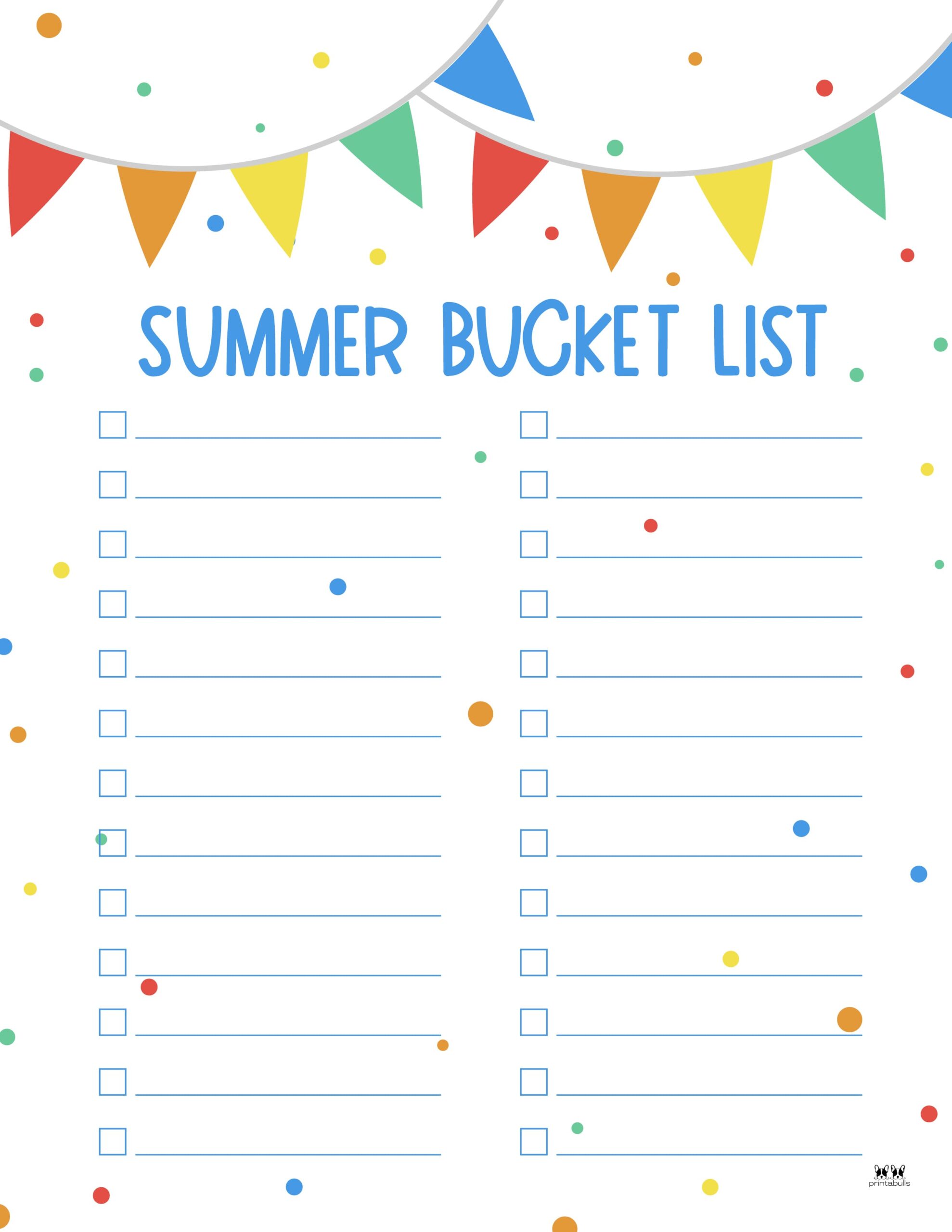 Summer Bucket Lists Free Printables Printabulls