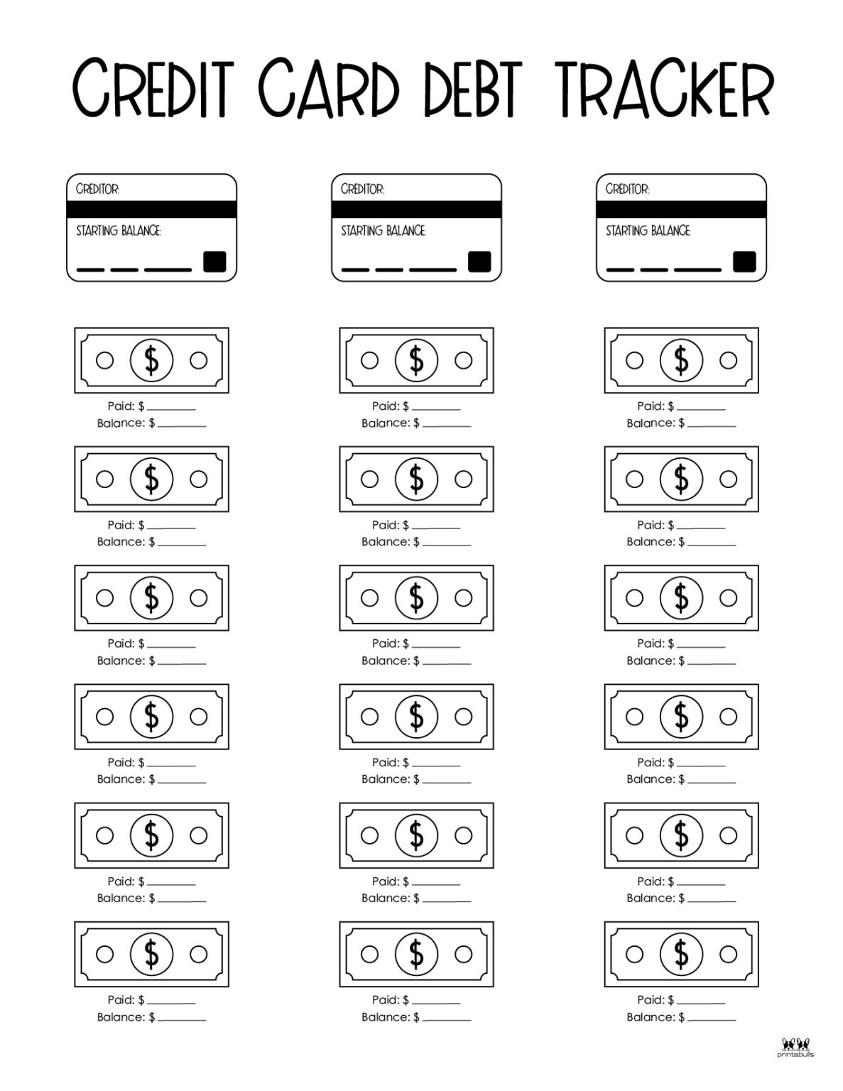 Debt Trackers Debt Snowball Worksheets Pages Printabulk