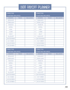 Debt Trackers Debt Snowball Worksheets 35 Pages PrintaBulk