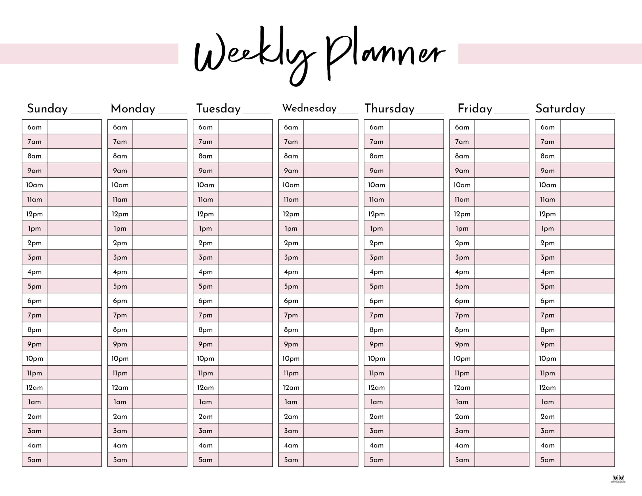 Weekly Planners Free Printables Printabulls