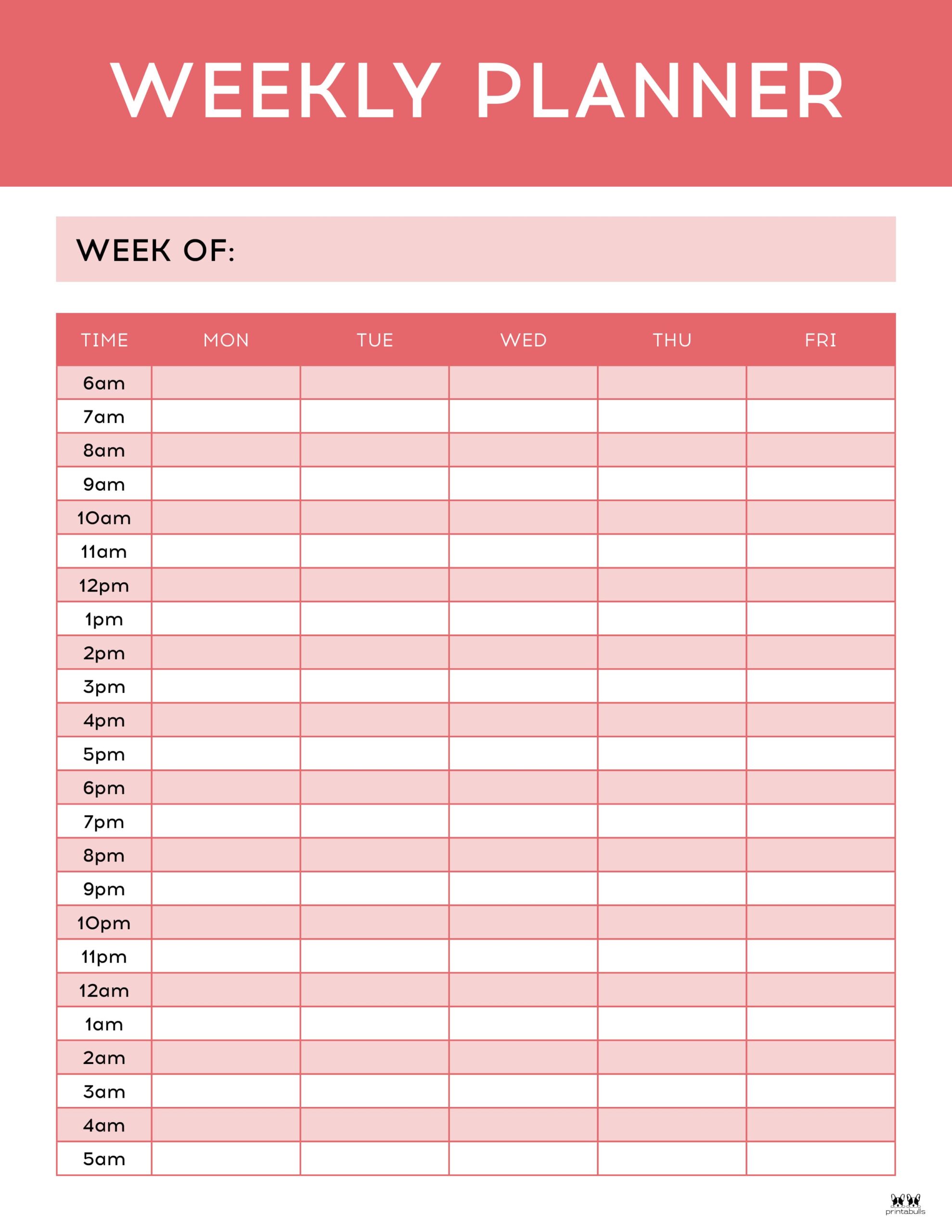 Weekly Planners Free Printables Printabulls