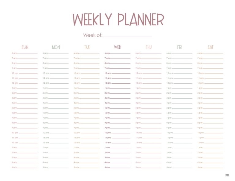 Weekly Planners 25 FREE Printables Printabulls