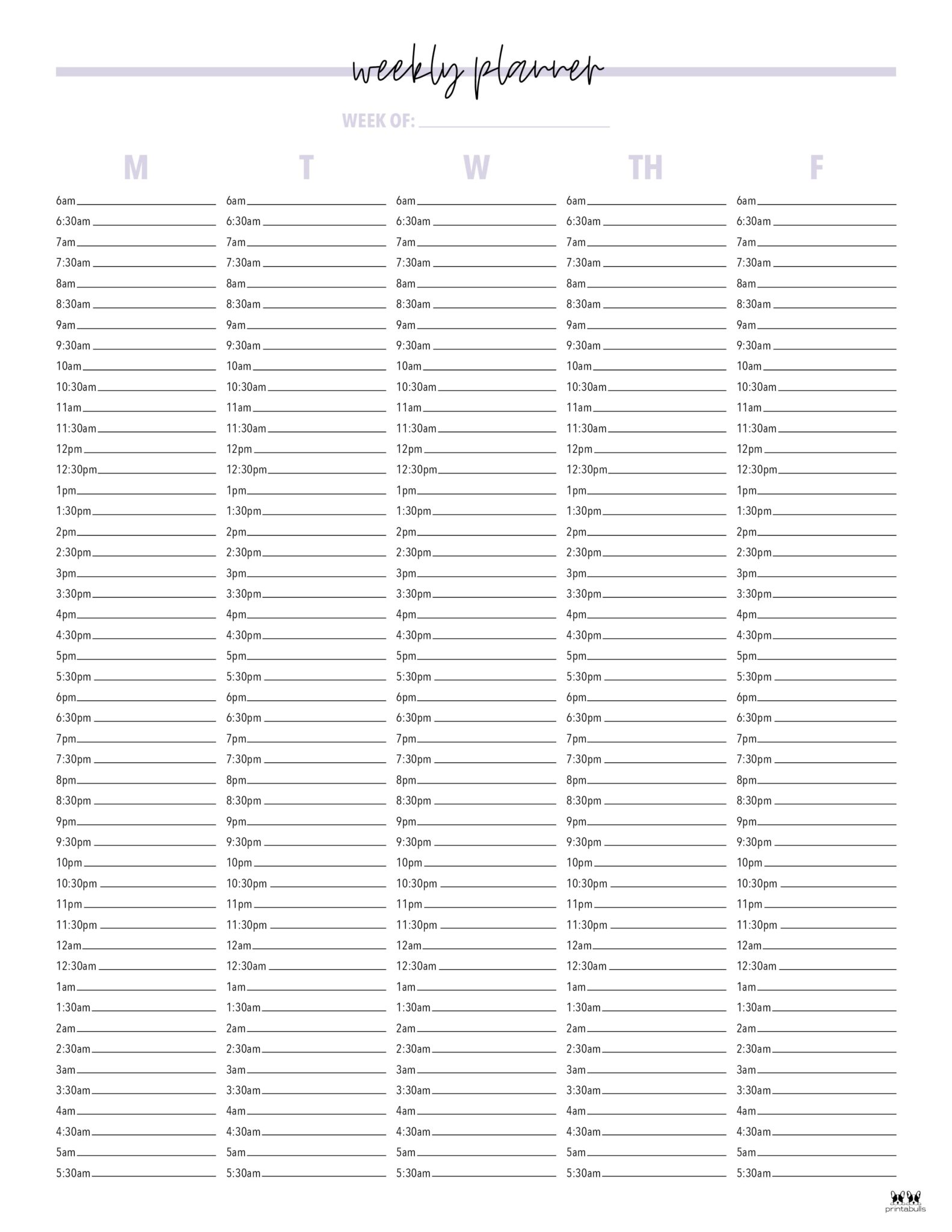 Weekly Planners 25 FREE Printables Printabulls