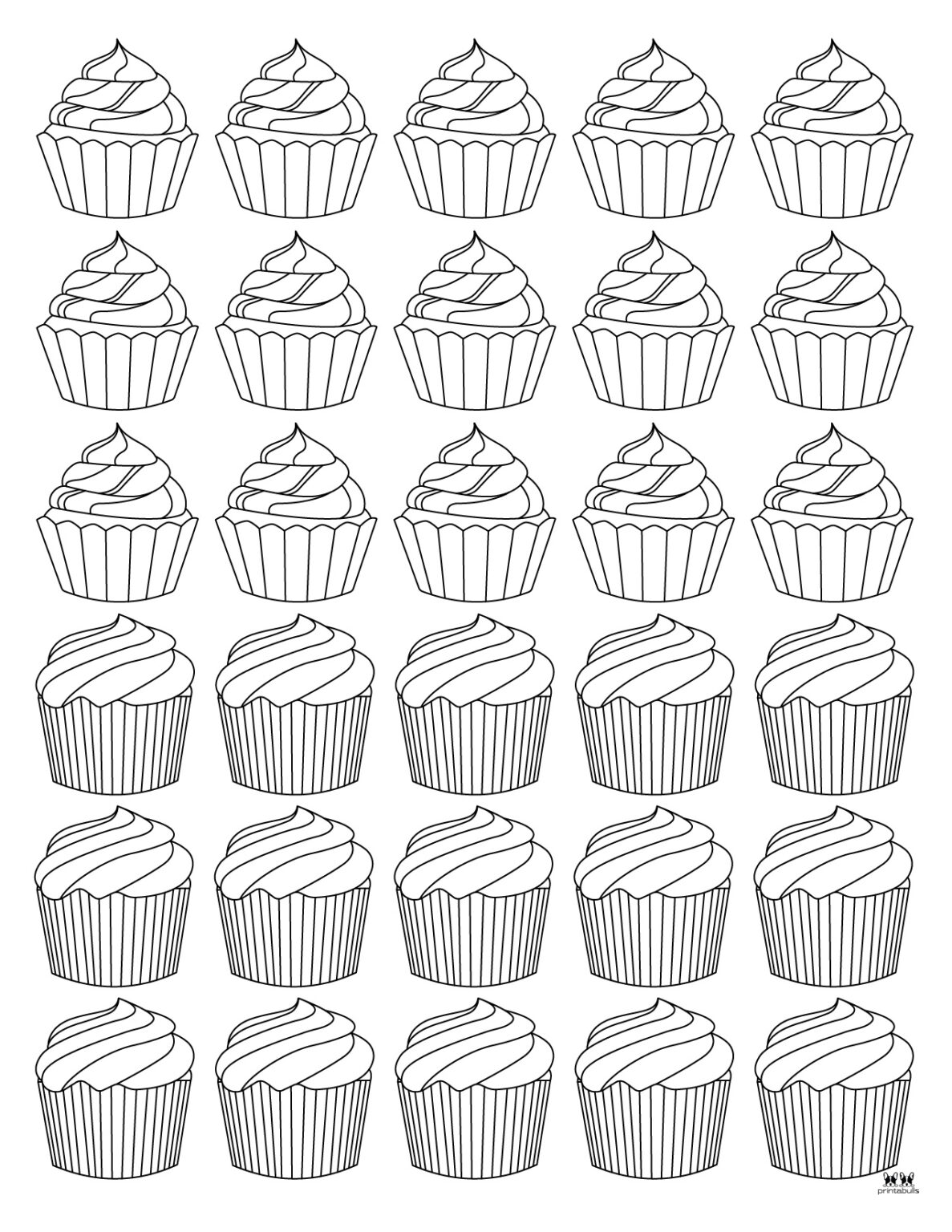 Cupcake Coloring Pages Free Printables Printabulls