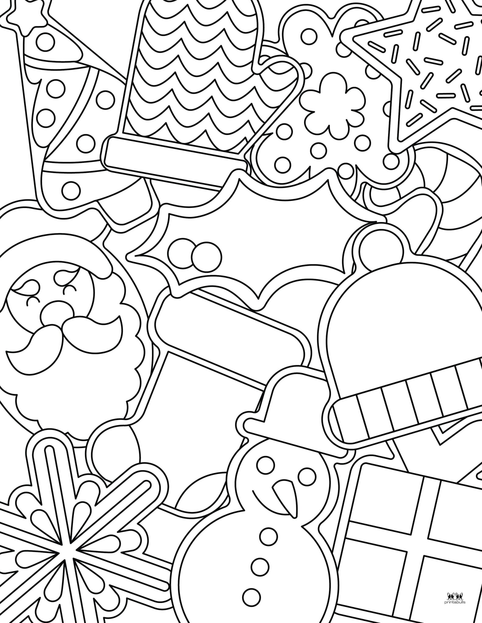 Christmas Cookies Coloring Pages Free Pages Printabulls