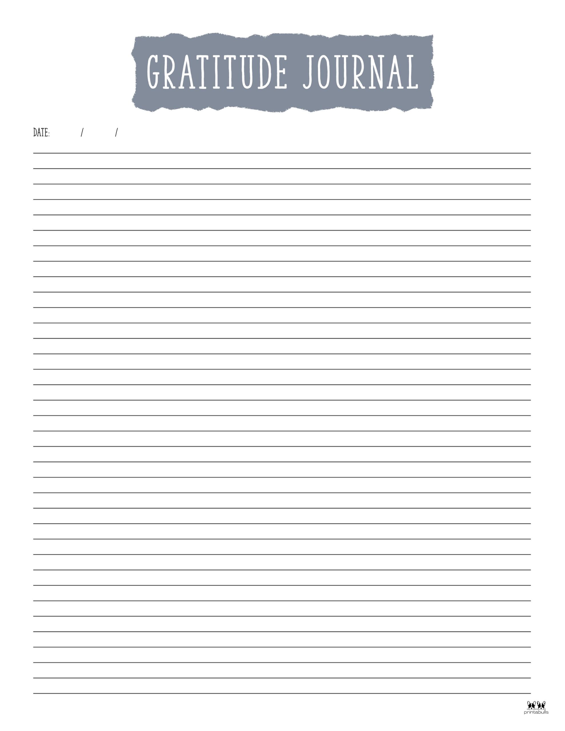 Gratitude Journal Templates Free Printables Printabulls