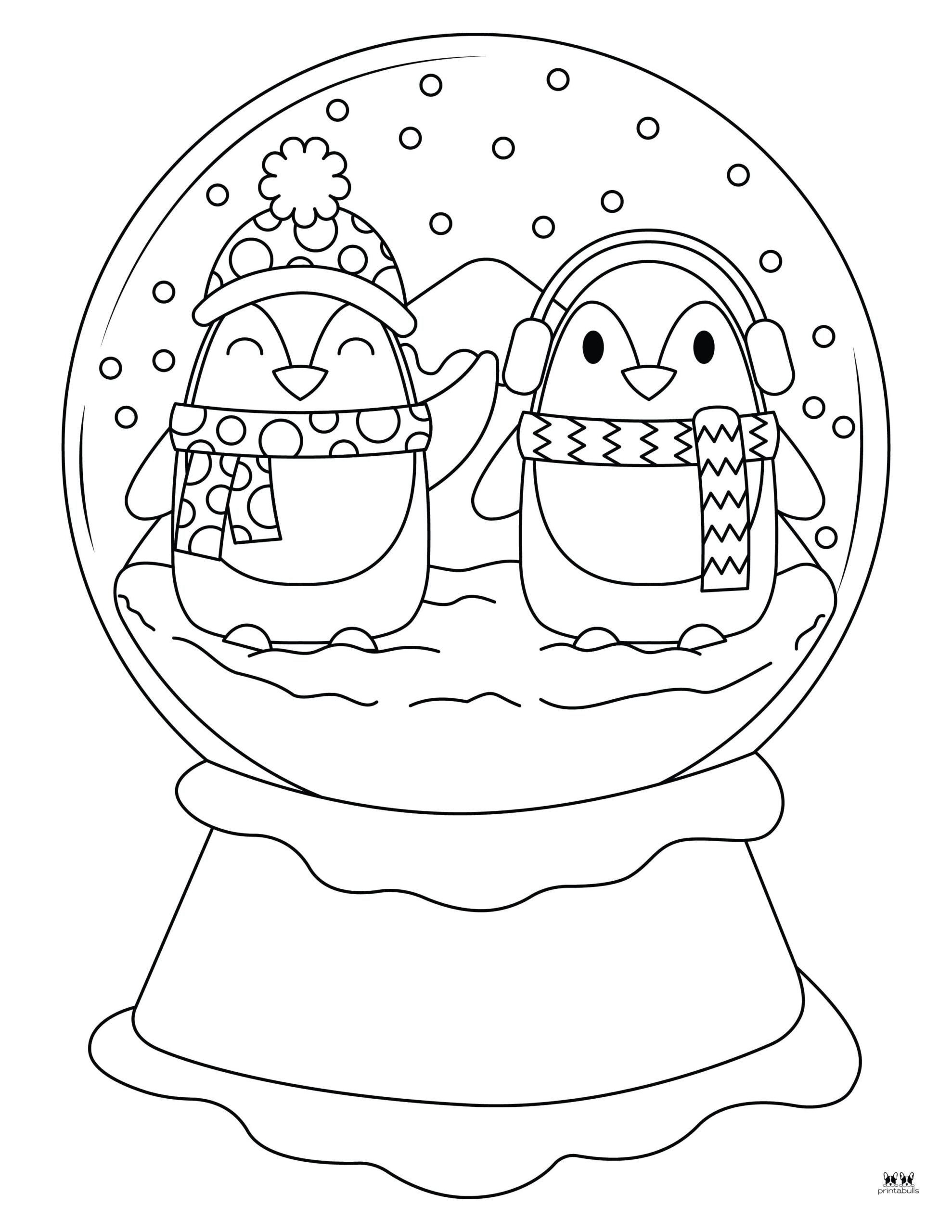 Snow Globe Coloring Pages Templates Pages Printabulls