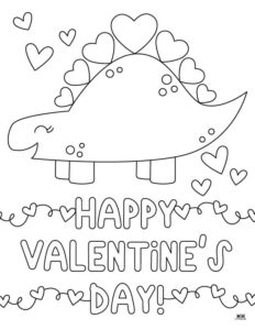 Dinosaur Valentine Coloring Pages Pages Printabulls