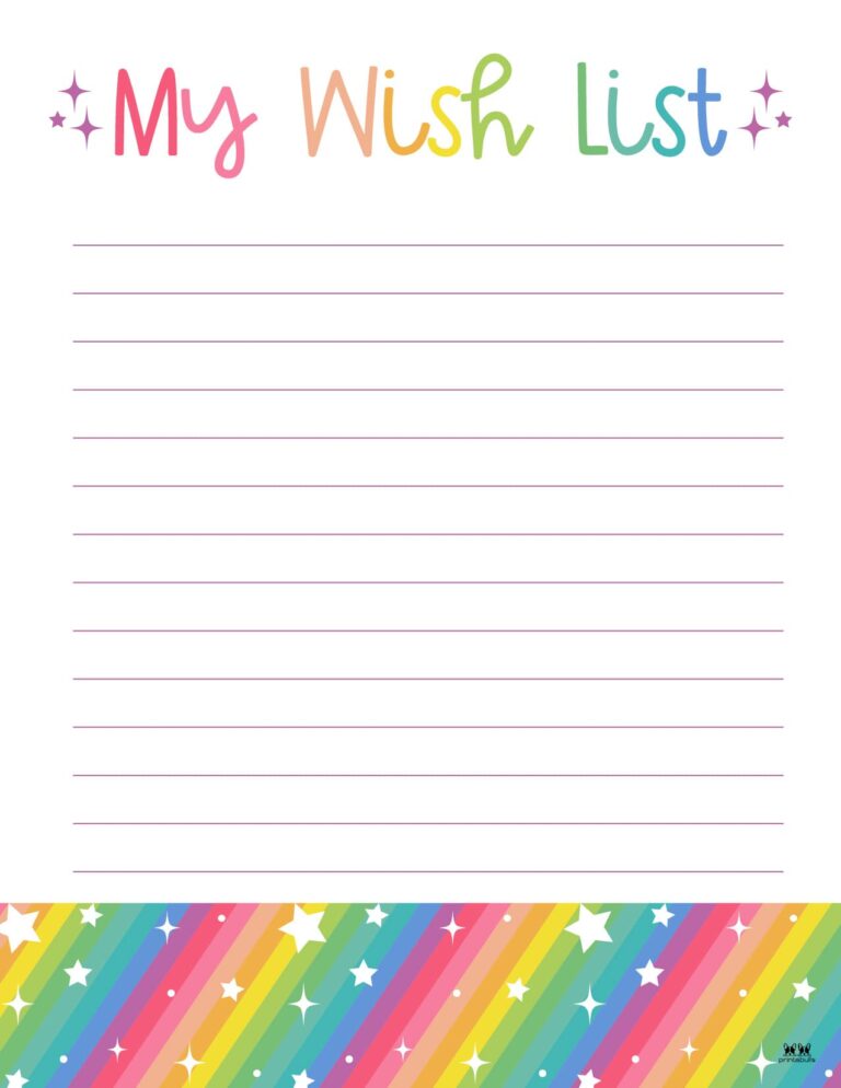 Birthday Wish List Templates Free Lists Printabulls