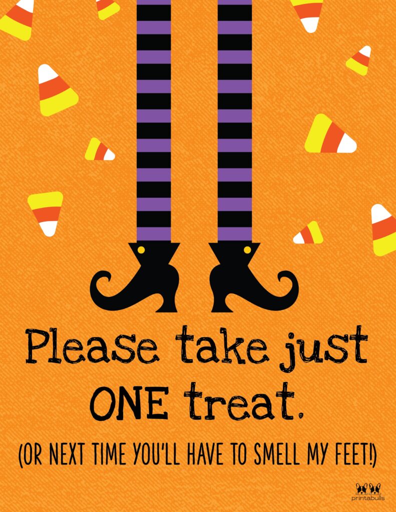 Printable Halloween Candy Bowl Signs