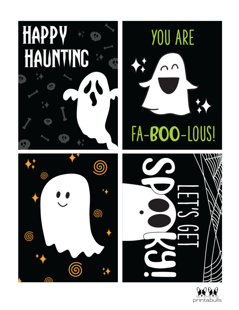 printable halloween cards with ghosts