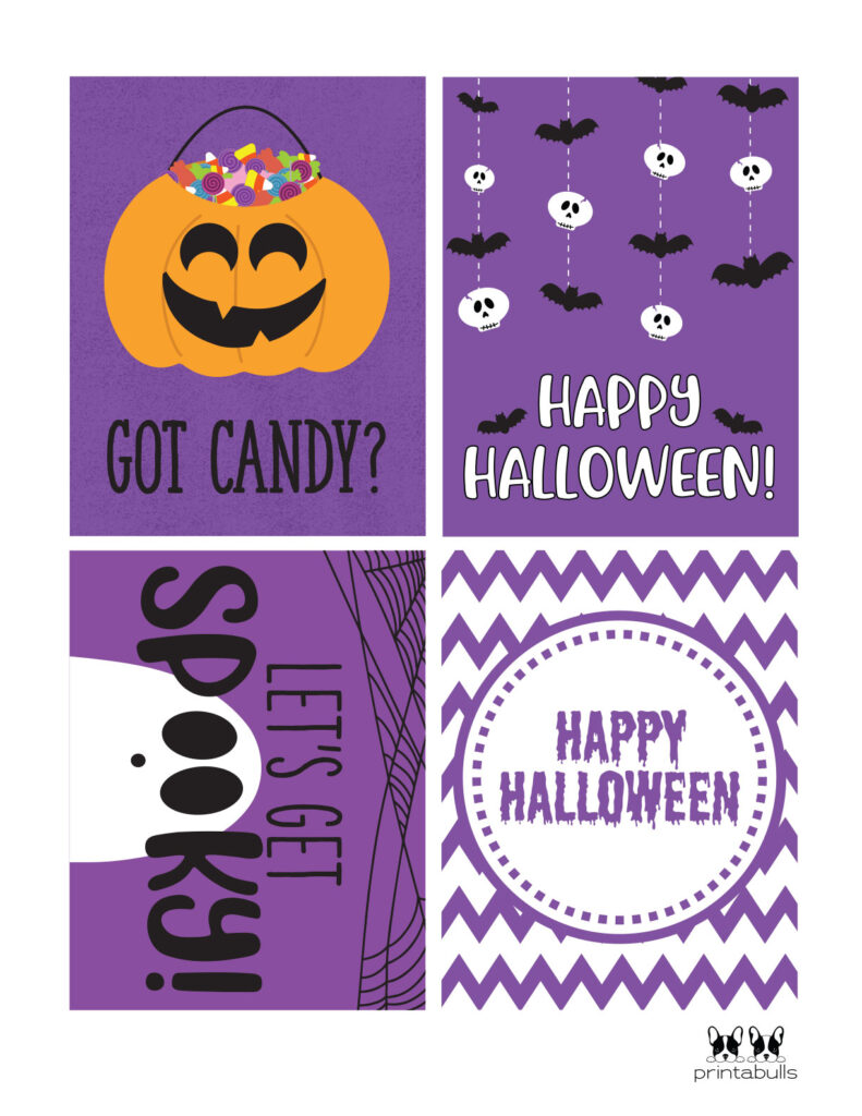 got candy and spooky halloween cards
