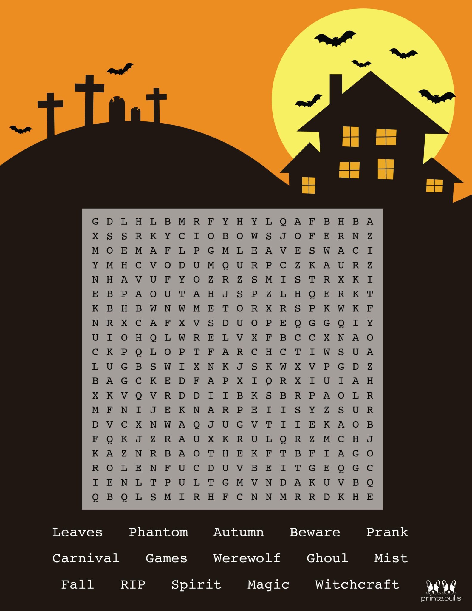 Free Printable Halloween Word Searches Printabulls