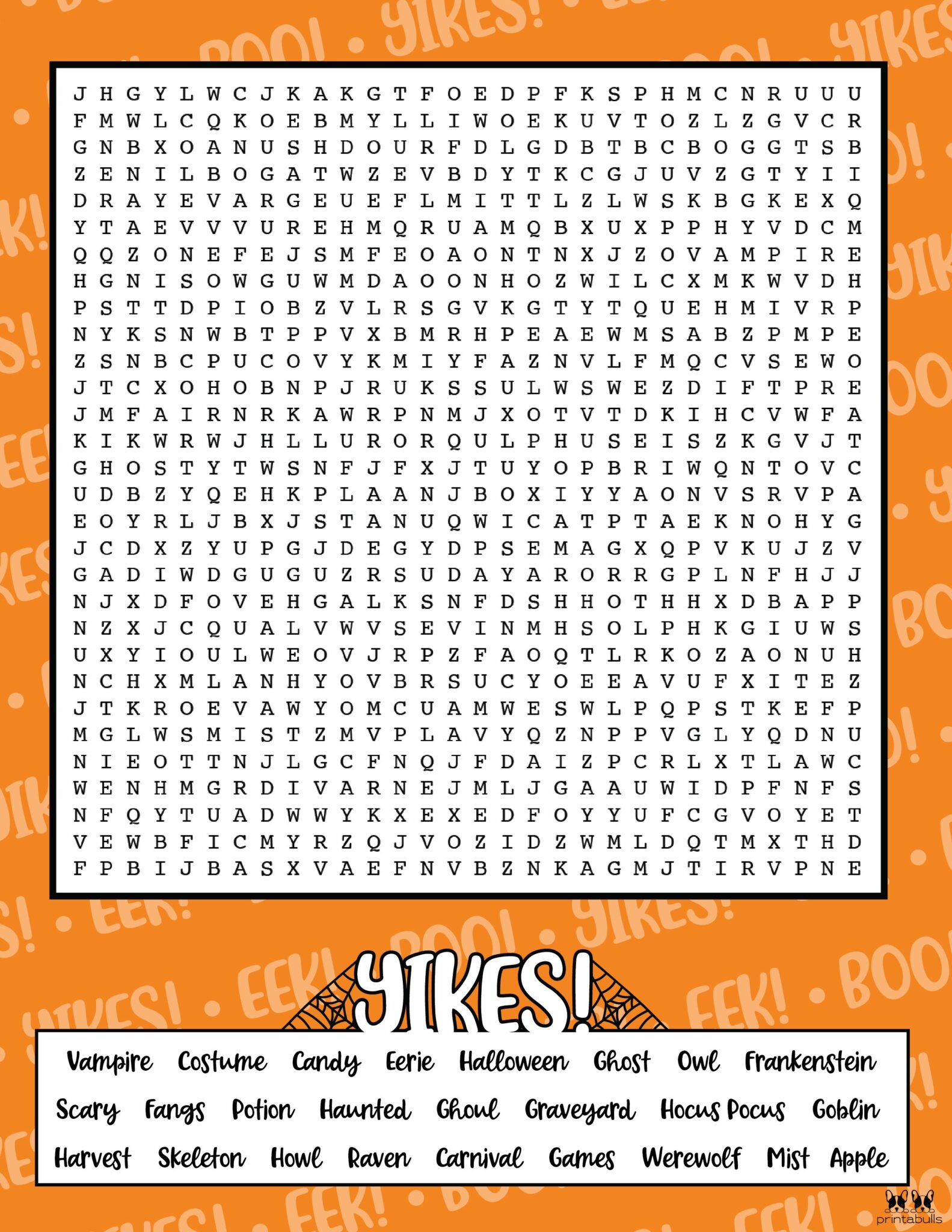 Free Printable Halloween Word Searches Printabulls