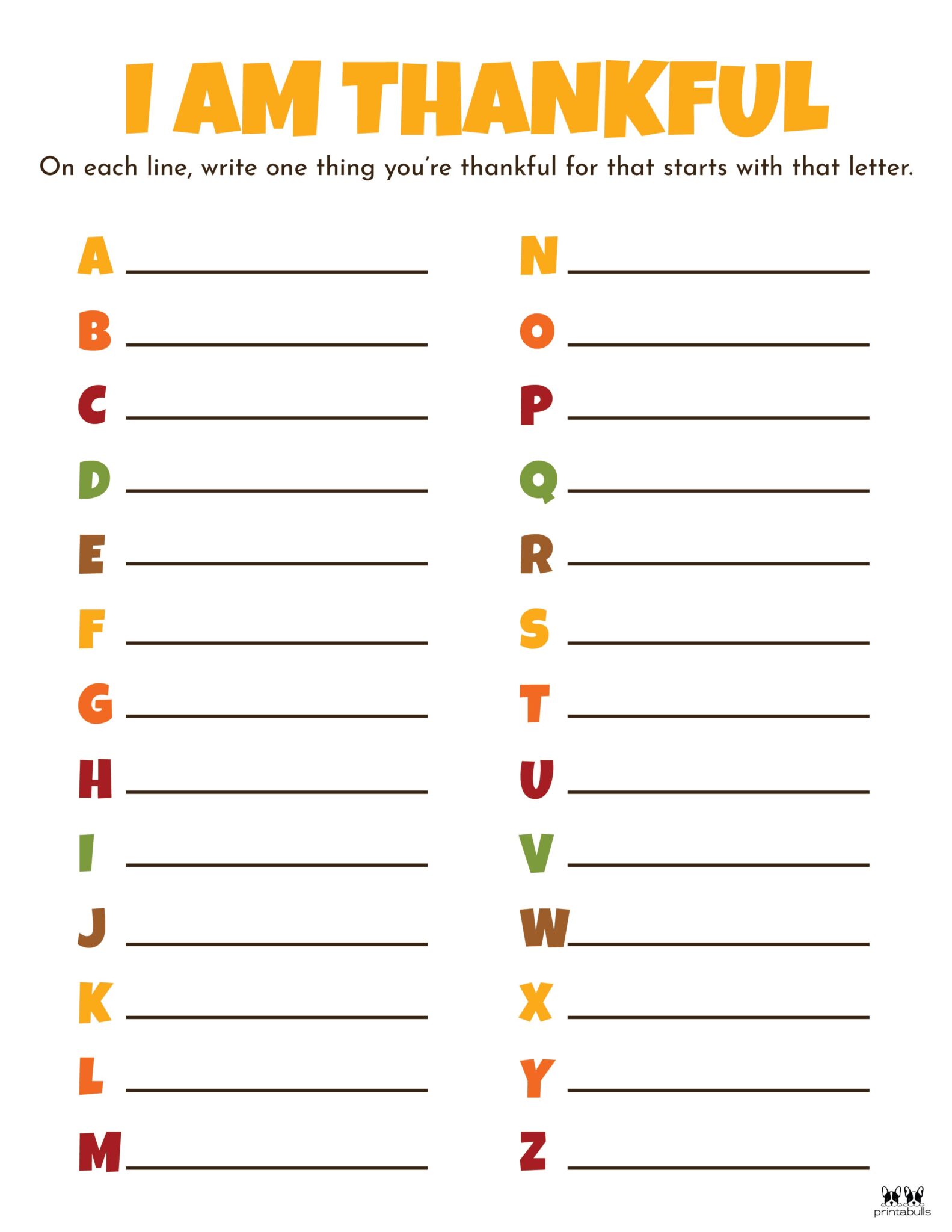  I Am Thankful For Printables 10 Unique Worksheets Printabulls