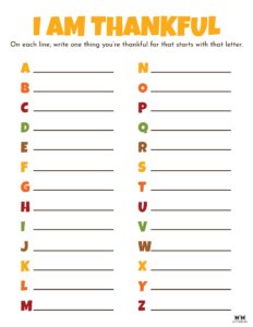 'i Am Thankful For' Printables - 10 Unique Worksheets 