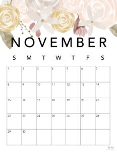 Free Printable November 2020 Calendars | Printabulls