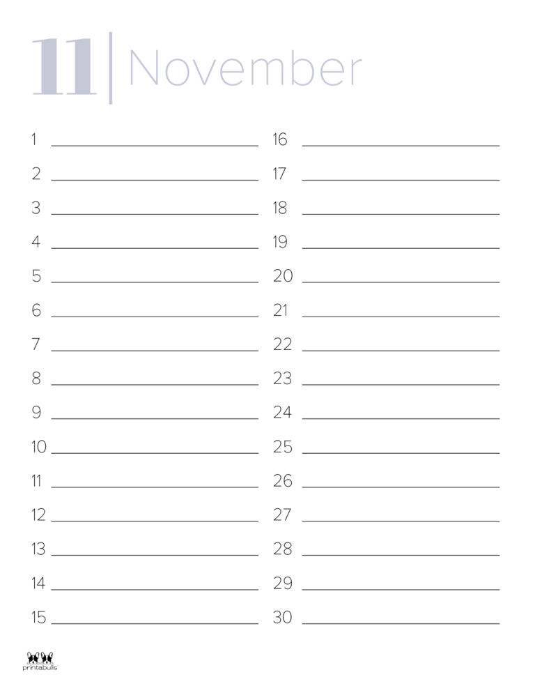 november 2017 menu calendar printable