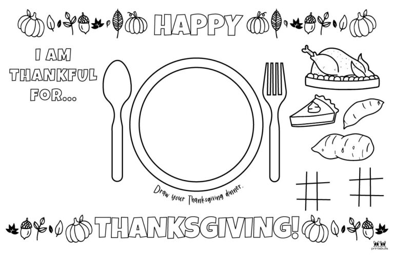 Printable Thanksgiving Placemats | Printabulls