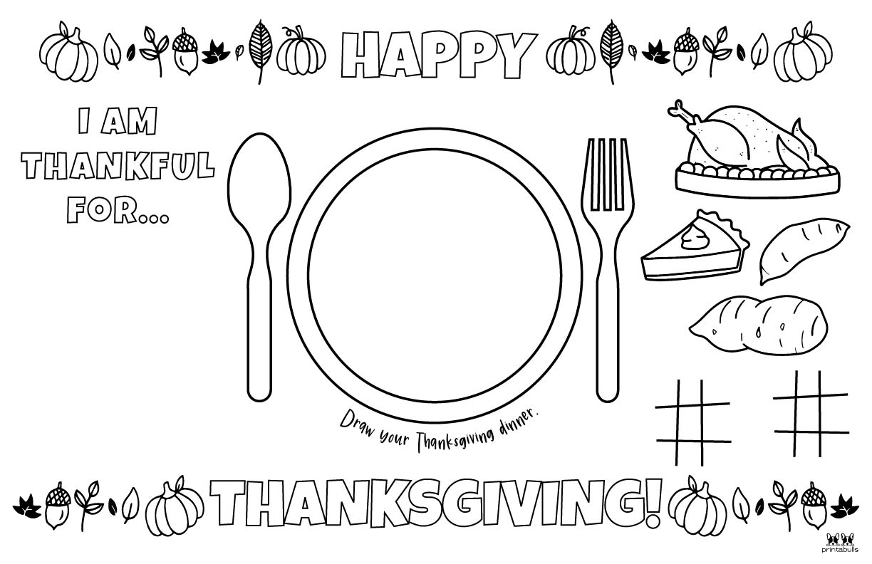 Printable Thanksgiving Placemats Printabulls