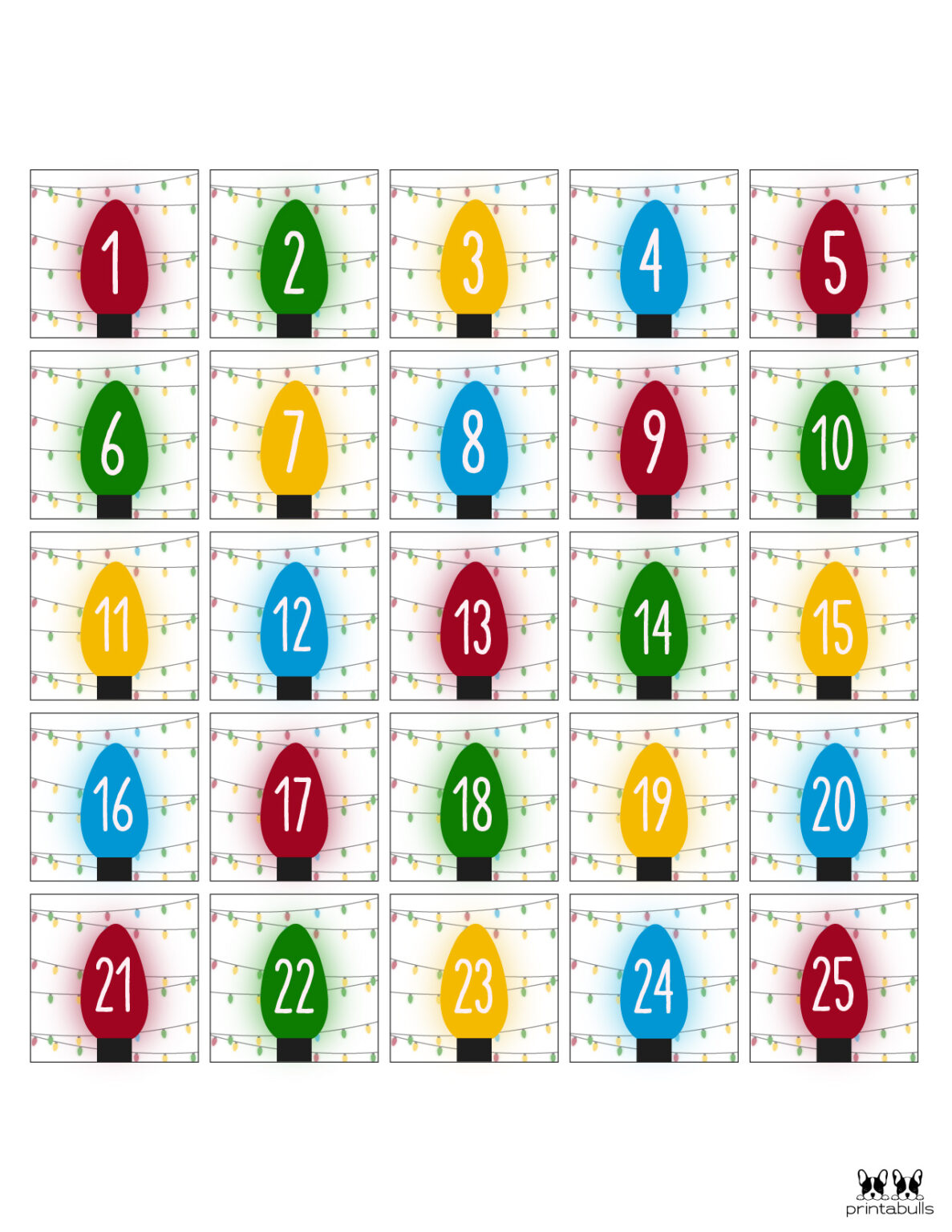 Christmas Numbers Printabulls