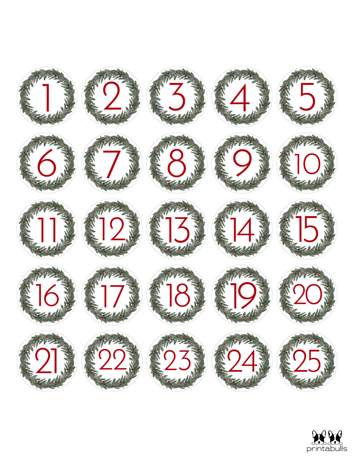 Printable Christmas Numbers