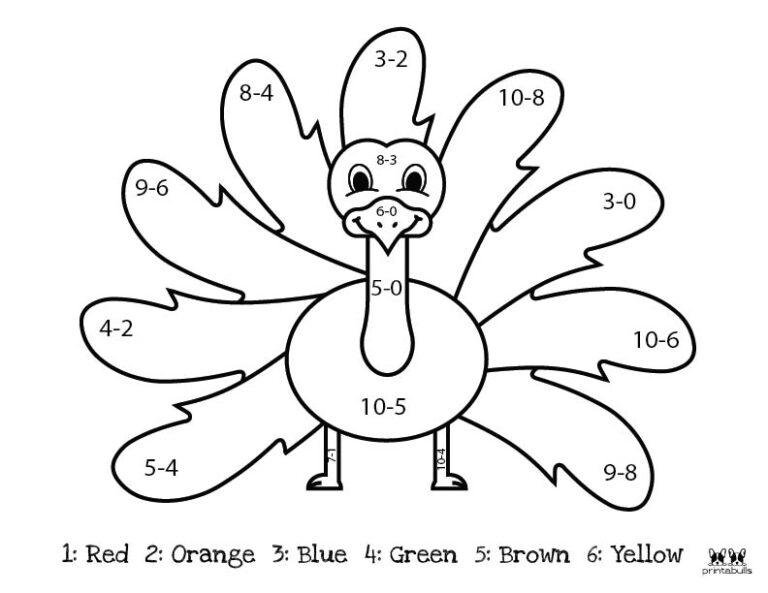 Thanksgiving Color By Number Printables Printabulls