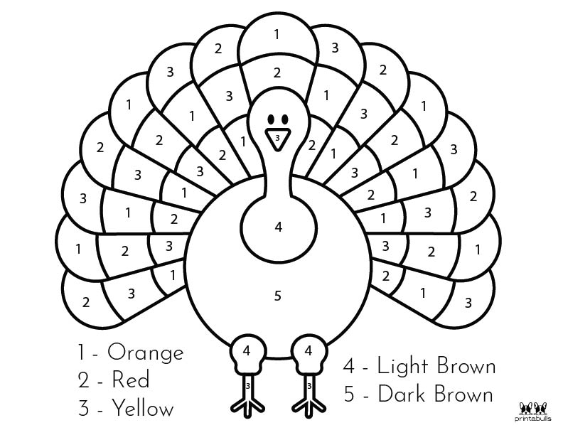 Thanksgiving Color By Number Printables | Printabulls