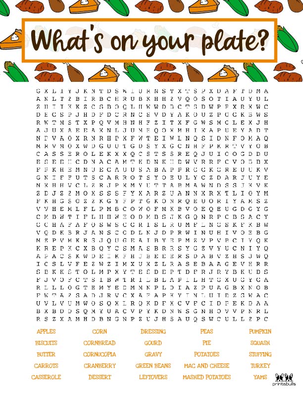 Thanksgiving Word Searches Printabulls