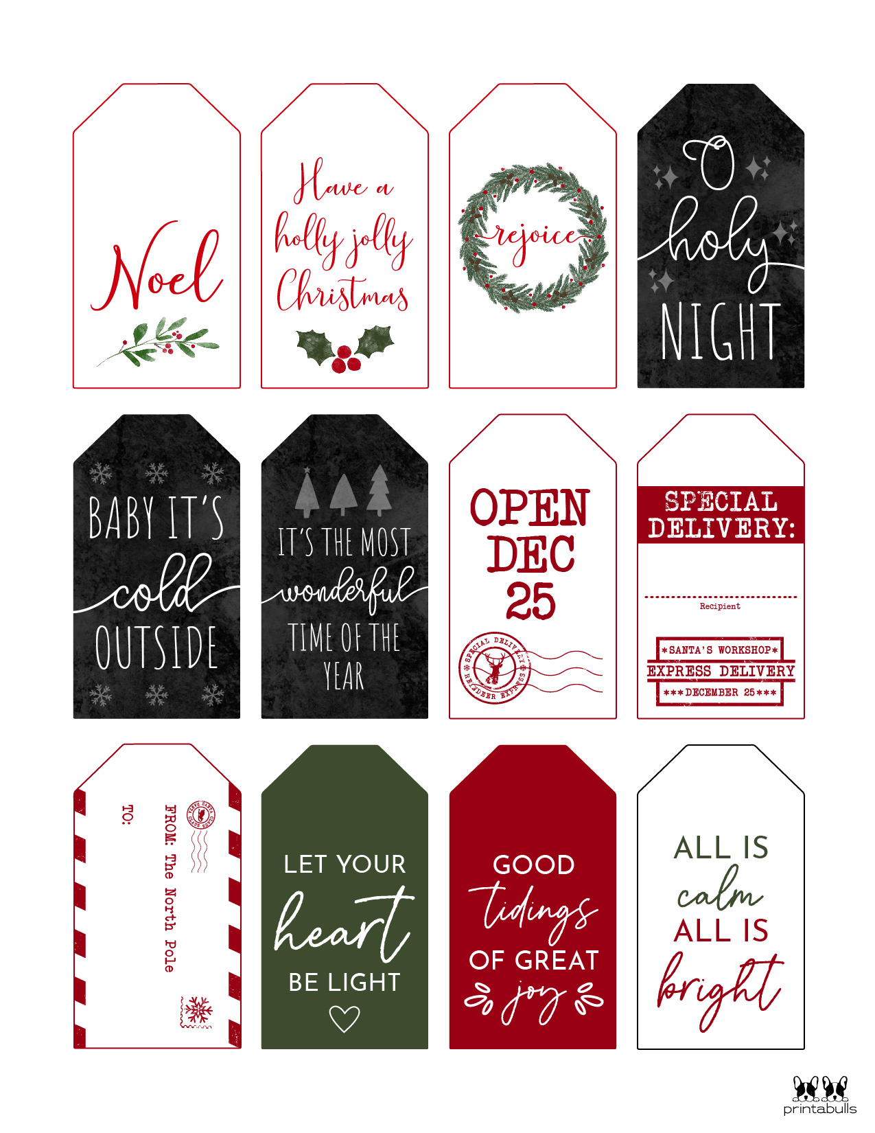 Free Printable Christmas Gift Tags | Printabulls