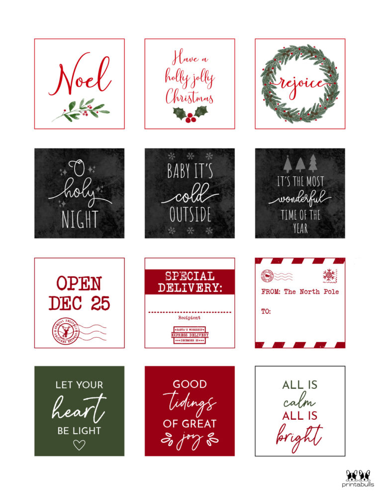 Free Printable Christmas Gift Tags | Printabulls