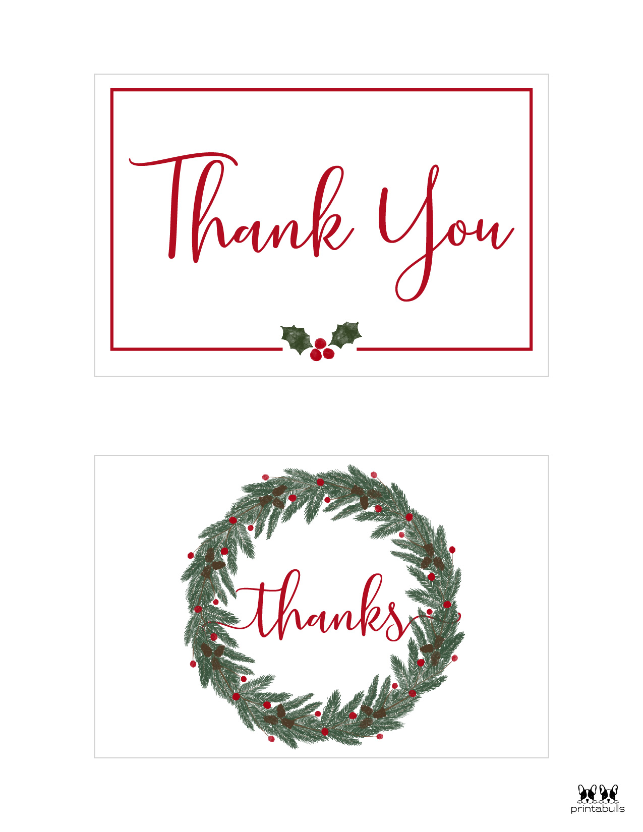 Christmas Thank You Cards 25 Free Printable Cards Printabulk