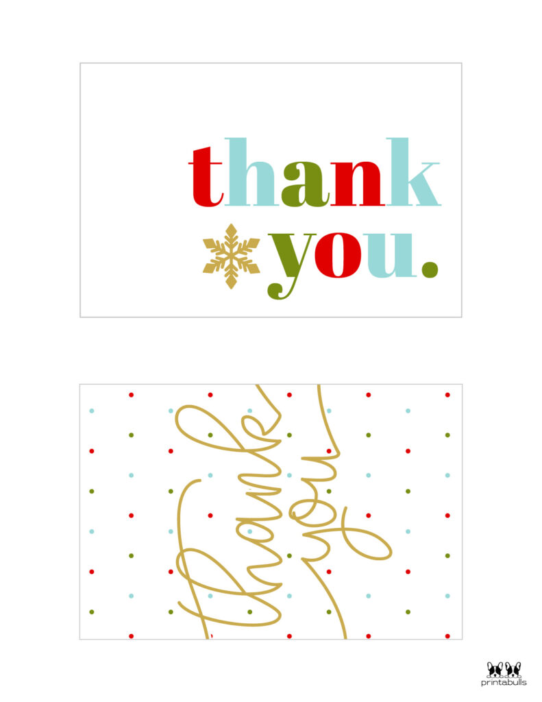 Christmas Thank You Cards 25 Free Printable Cards Printabulls