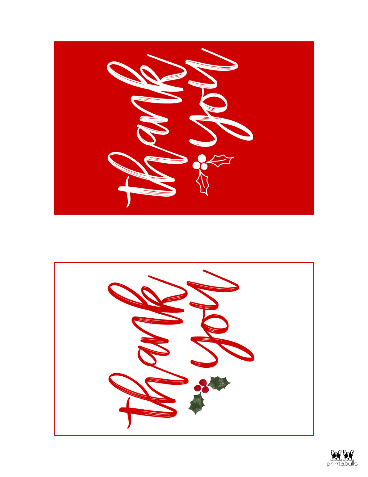 Christmas Thank You Cards 25 Free Printable Cards Printabulls