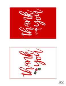 Christmas Thank You Cards - 25 Free Printable Cards | Printabulls