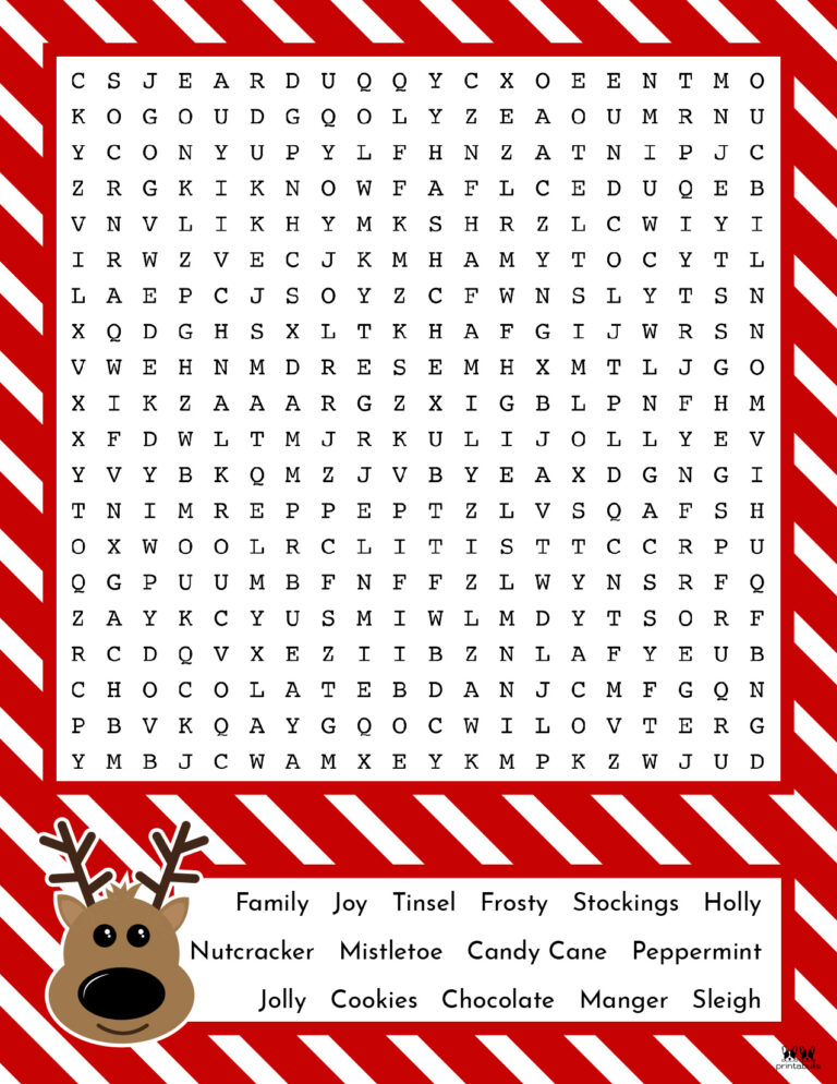 Christmas Word Searches - 25 Free Printables | Printabulls