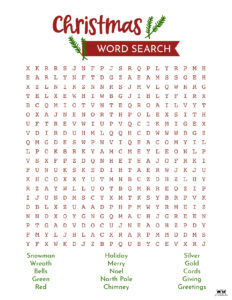 Christmas Word Searches - 25 Free Printables | Printabulls