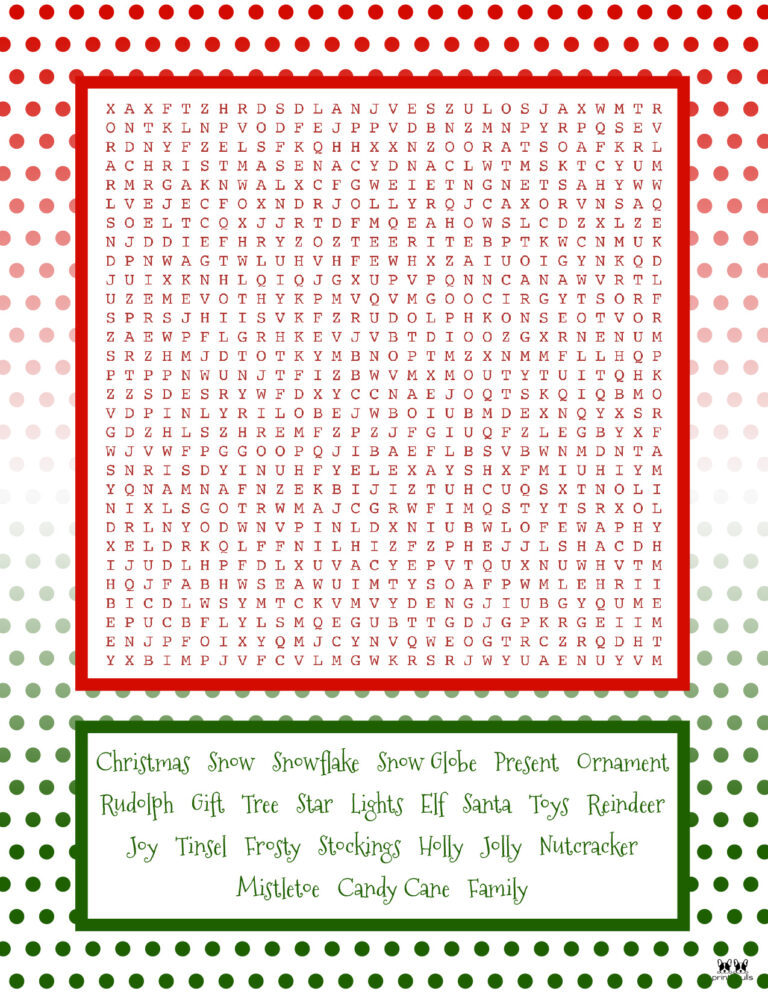 Christmas Word Searches 25 Free Printables Printabulls