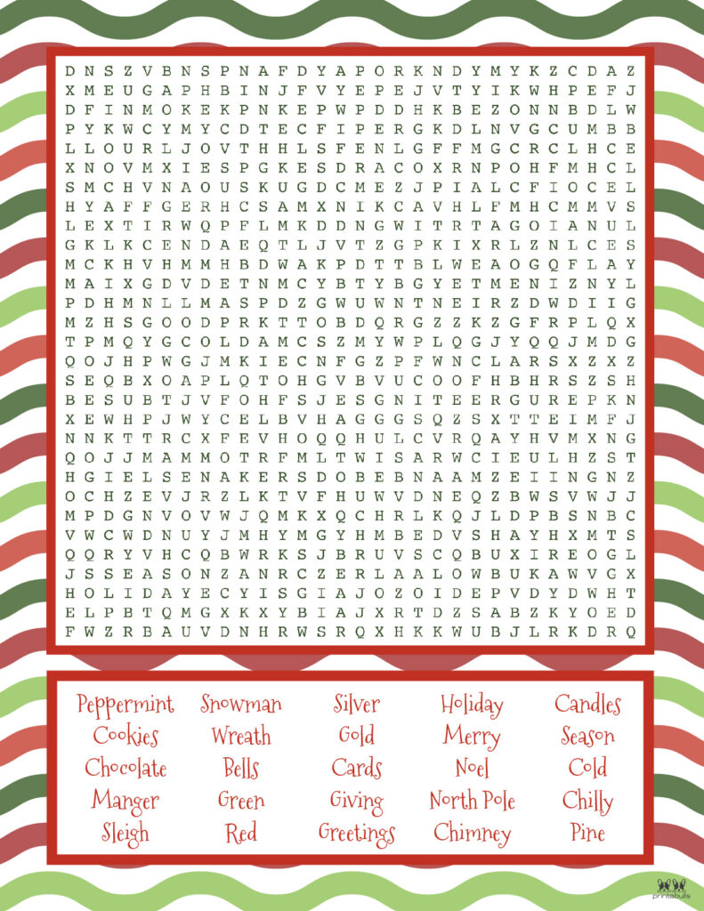 Christmas Word Searches 25 Free Printables Printabulls