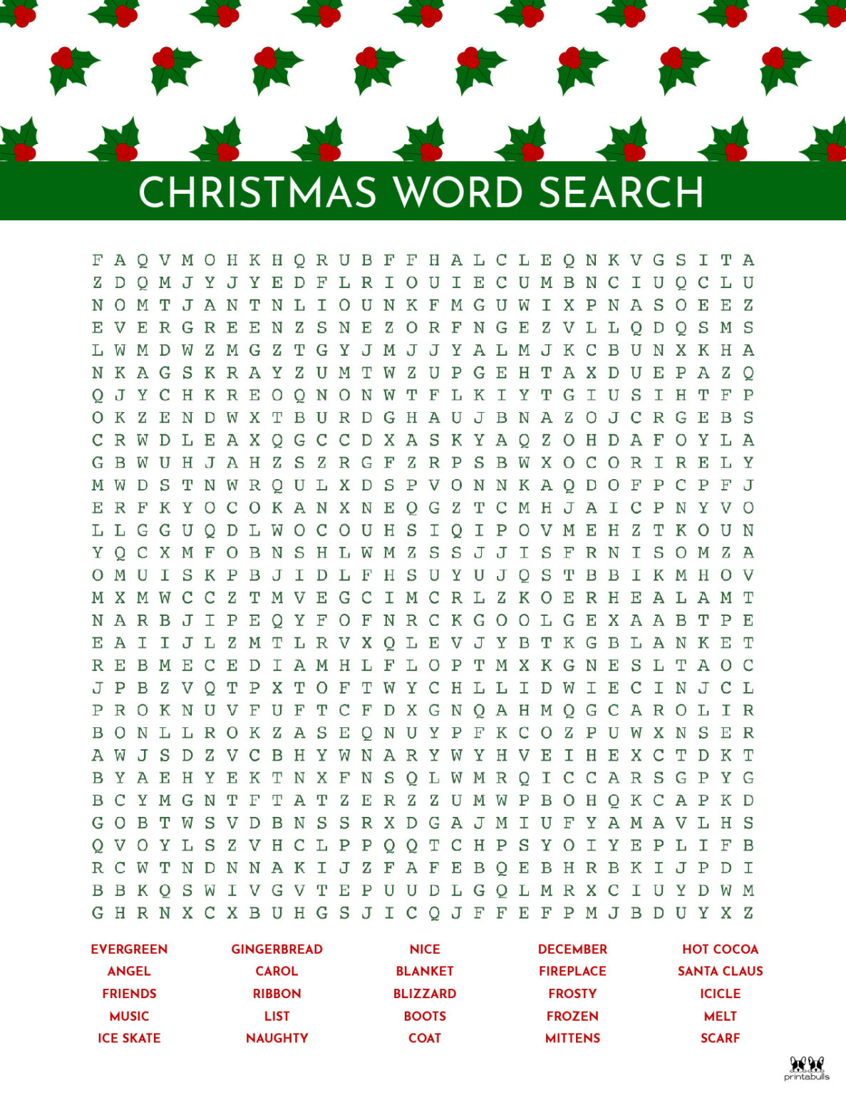 Christmas Word Searches 25 Free Printables Printabulls