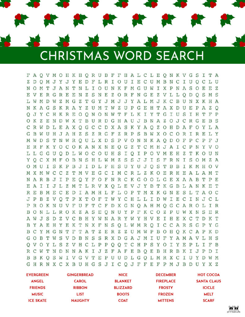 Christmas Word Searches 25 Free Printables Printabulls