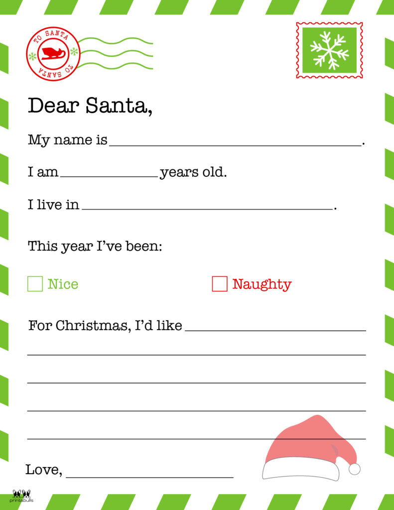 Free Printable Santa Letter Template Free Printable Templates