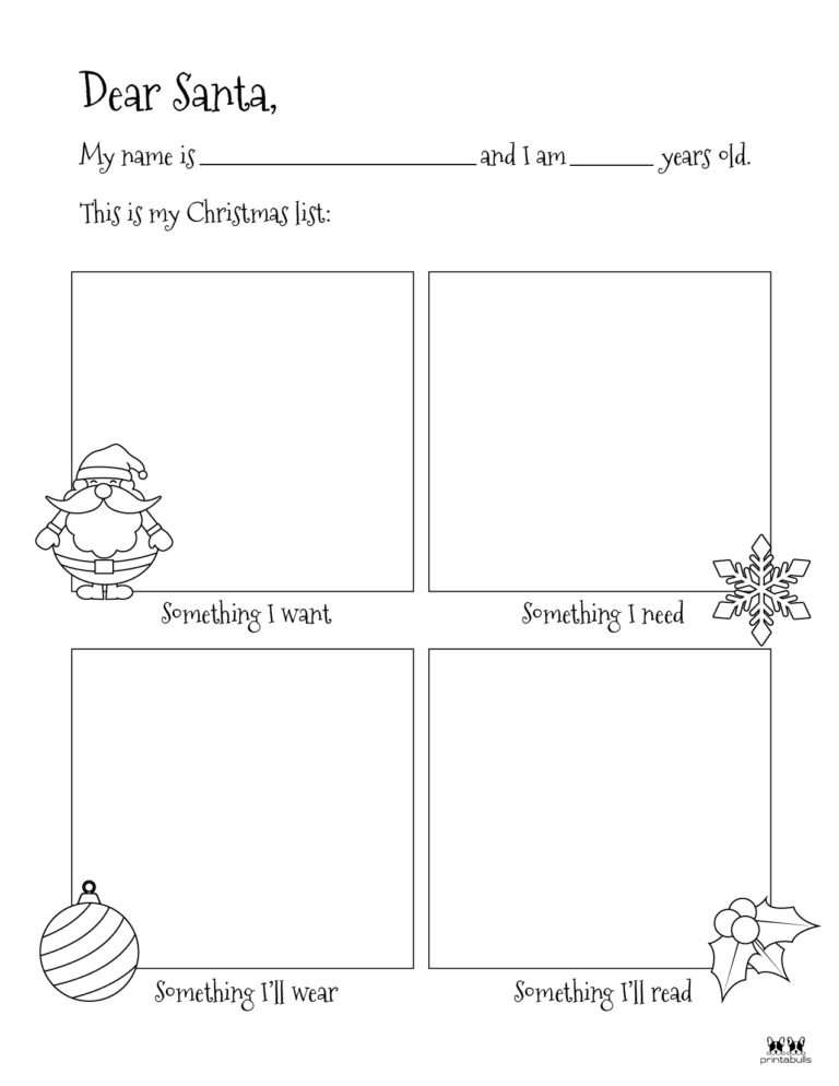 Dear Santa Letter Printables - FREE | Printabulls