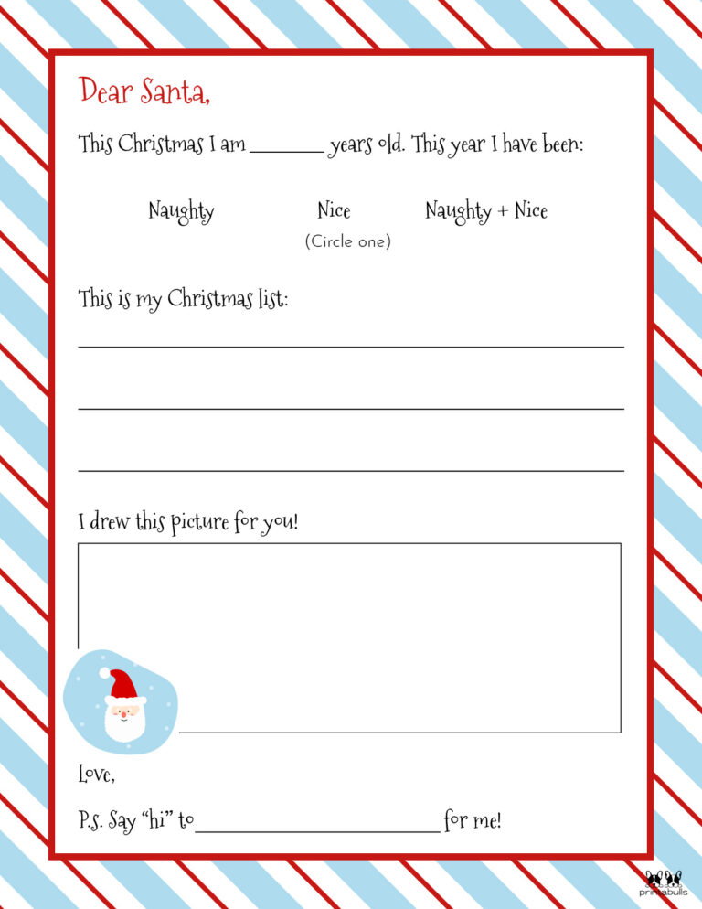 Dear Santa Letter Printables - FREE | Printabulls