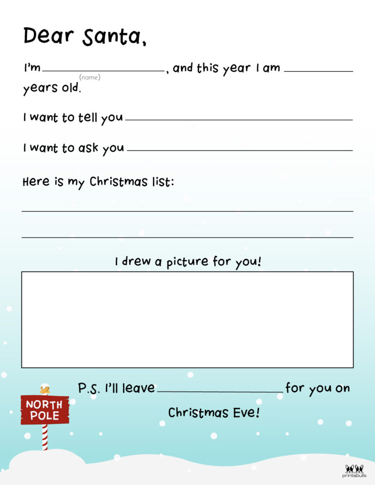 Dear Santa Letter Printables - FREE | Printabulls