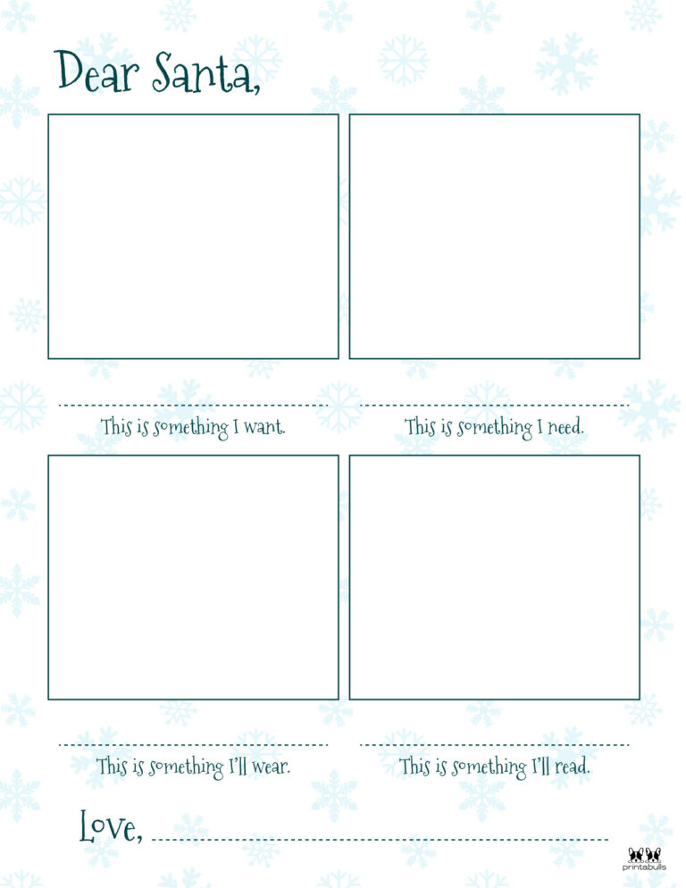 Dear Santa Letter Printables - FREE | Printabulls