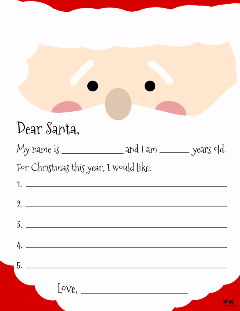 Free Printable Dear Santa Letters