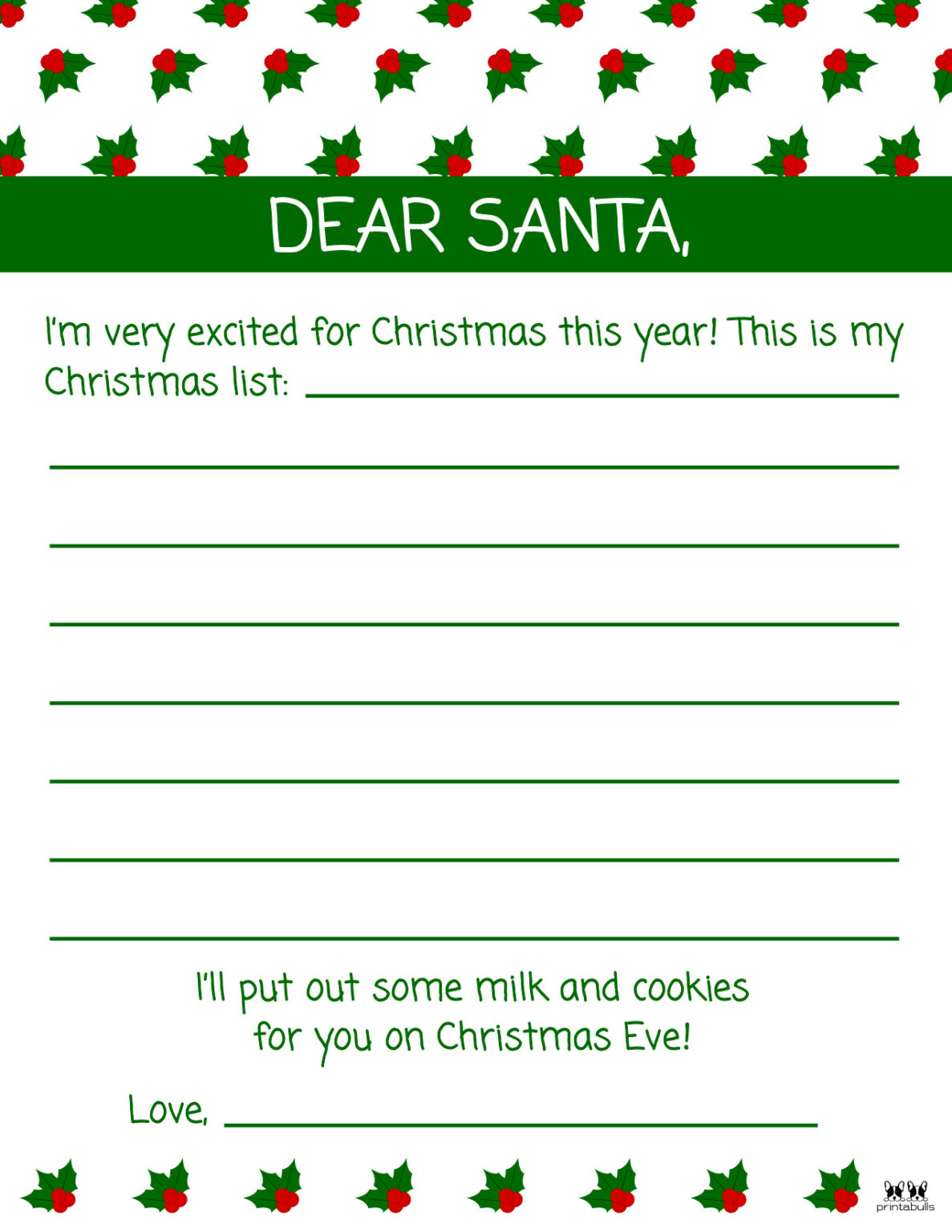 Dear Santa Letter Template